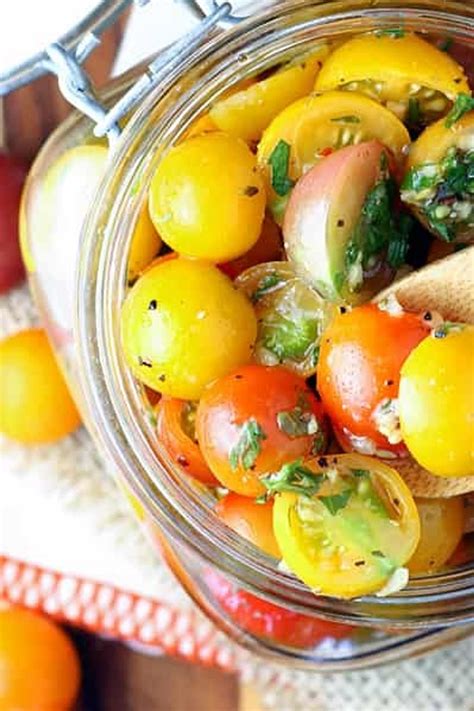 Easy Marinated Cherry Tomatoes Let S Dish Recipes My Recipe Magic