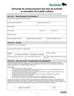 Fillable Online Demande De Remboursement Des Frais De Scolarit En