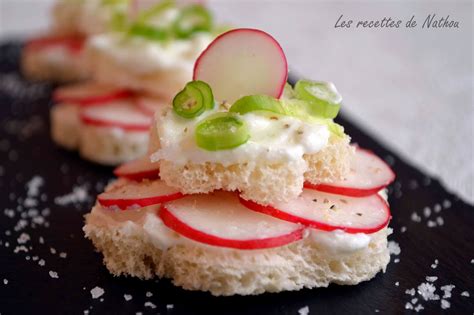 Ma cuisine au fil de mes idées Petits toasts au fromage blanc et radis