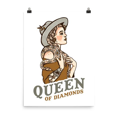 Queen Of Diamonds Western Cowgirl Poster Badass Retro Pinup Etsy Artofit