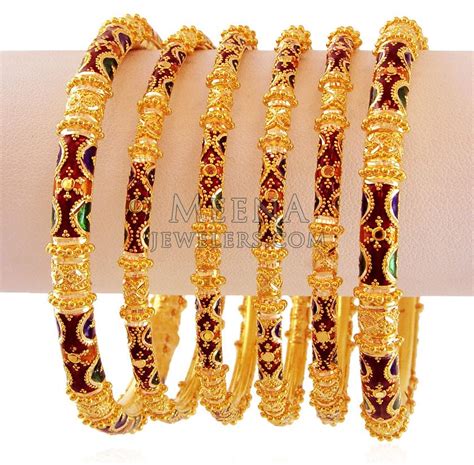 K Designer Meenakari Kadas Only Pcs Bast K Gold Bangle