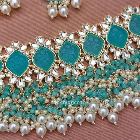 Traditional Blue Colour Stone Necklace