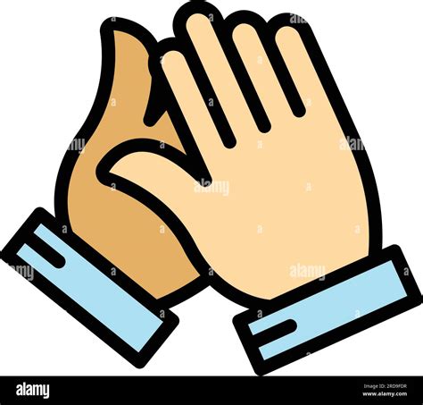 Clapping Icon Outline Vector People Hand Clap Public Support Color