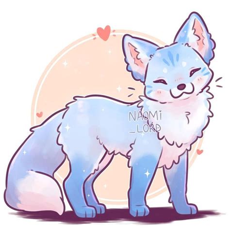 Naomi Lord Art On Instagram A Blue Fox To Join The Rainbow Im