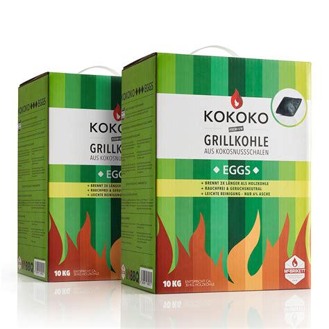 Set X Kg Kokoko Eggs Premium Grillkohle Kg Bio Kokos