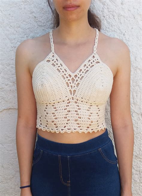 Ravelry Aeris Crop Top M66 By Melissa Flores Crochet Crop Top Pattern Crochet Halter Tops