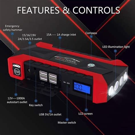 In Jumpstarter Auto V Starthulp Startbooster Usb V A