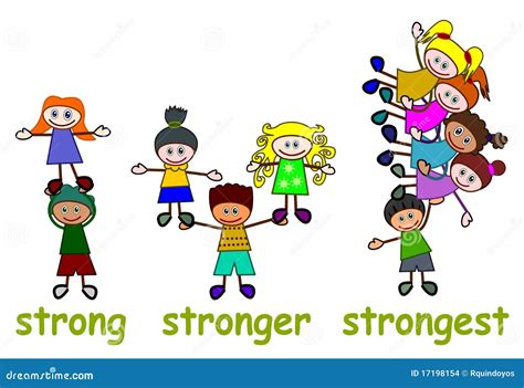 Strong Stronger Strongest Stock Vector Illustration Of Educate 17198154