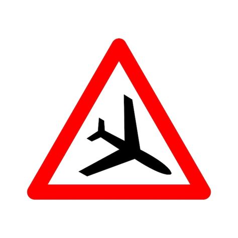 Premium Vector Low Flying Aircraft Sign Warning Sign About Lowflying