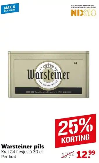 Warsteiner pils Krat 24 flesjes à 30 cl aanbieding bij Coop