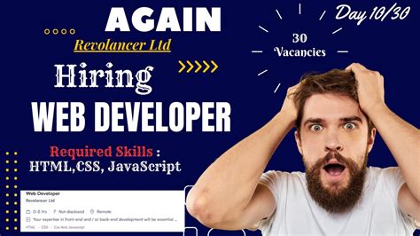 Again Hiring For Web Developer Freshers 30 Vacancies Freshers Jobs