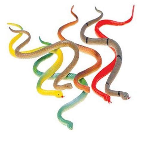 Lot Of 12 Assorted Design Toy Fake Plastic Snakes