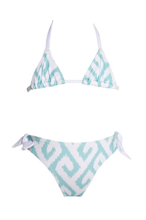 PRINTED TRIANGLE GIRLS BIKINI SET Sugarfreeshops