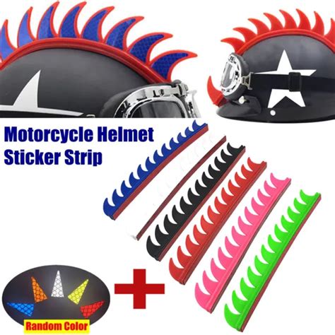 Dirtbike Rubber Helmet Mohawk Warhawk Spikes Decal Strip Reflective