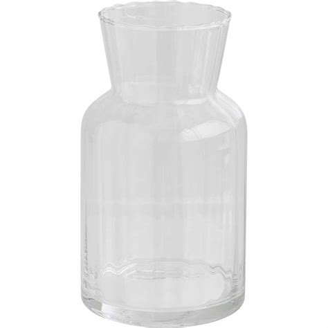 Wilko Clear Glass Ribbed Vase Wilko