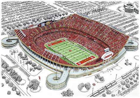 Kansas City Chiefs, Arrowhead Stadium Painting by John Stoeckley - Pixels