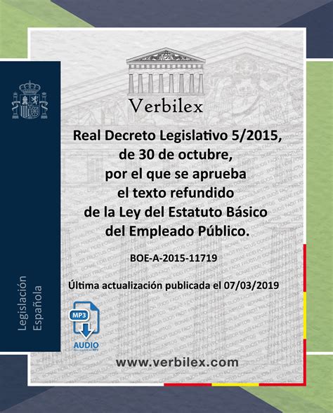 Real Decreto Legislativo 5 2015 De 30 De Octubre Por El Que Se