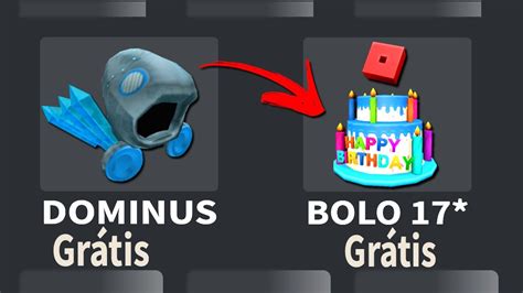 NOVO DOMINUS GRÁTIS de ANIVERSARIO do ROBLOX HOJE YouTube