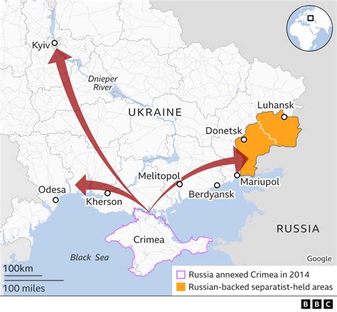 Ukraine What Are Russias Possible Attack Routes Bbc News