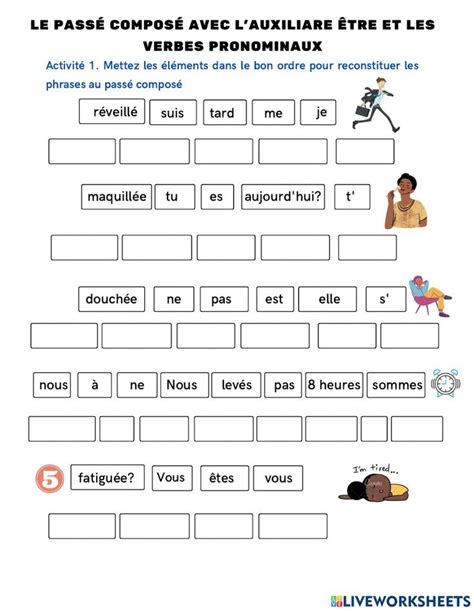 Pass Compos Avec Les Verbes Pronominaux Worksheet Pass Compos