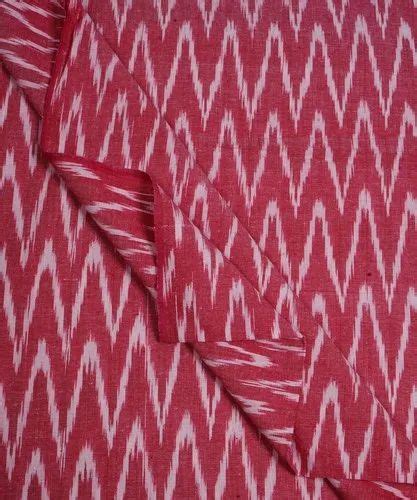 Inch Maroon White Pochampally Handloom Fancy Ikat Cotton Fabric For