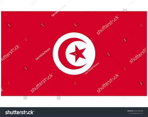 Tunisia National Flag Isolated Vector Image Stock Vector Royalty Free