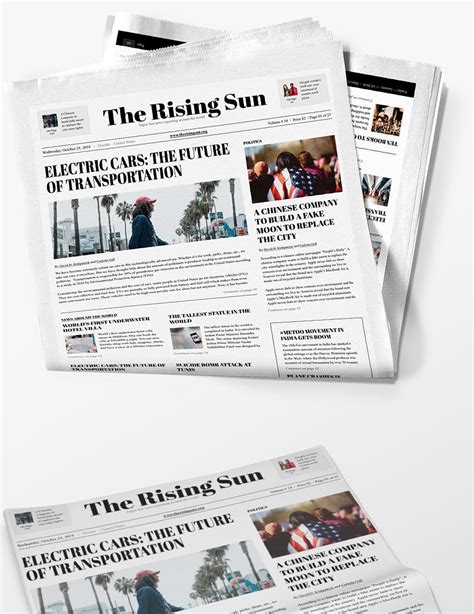 Political Newspaper Template In Psd Pages Word Publisher Download