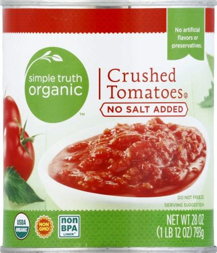 Simple Truth Organic No Salt Added Crushed Tomatoes Oz Kroger