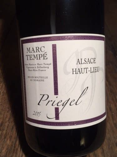 2015 Anne Marie et Marc Tempé Priegel Alsace Haut Lieu Vivino US