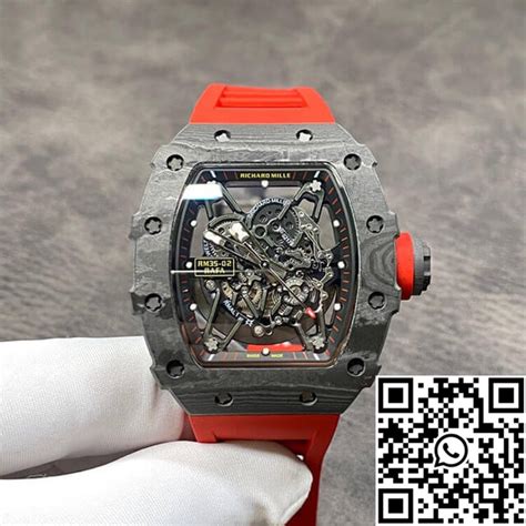 Richard Mille Rm Kv Factory Carbon Fiber Red Rubber Strap Dukereps