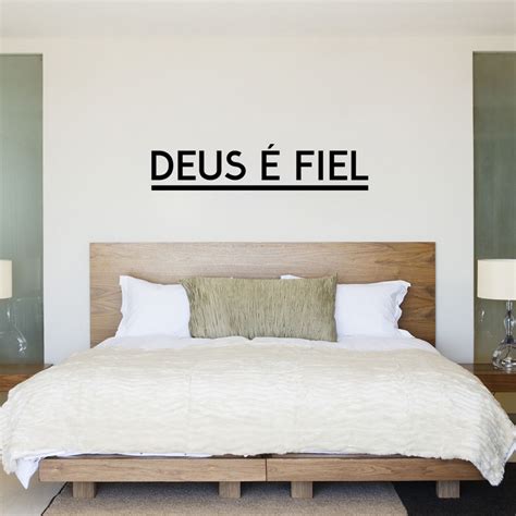 Adesivo Salmo Deus é Fiel Decoração Cabeceira Quarto Sala Elo7