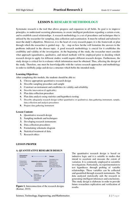 SOLUTION: Research lesson research methodology - Studypool