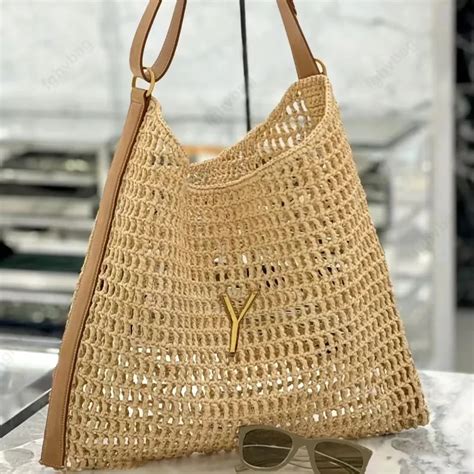 Vintage Woven Straw Designer Shoulder Bag High Quality Summer Shopping Tote For Men And Women