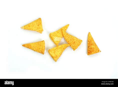 Cone Corn Chips Isolated On White Background Stock Photo Alamy