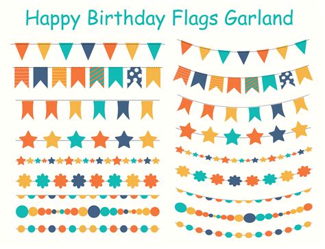 Party Flags Buntings Brushes For Creating A Party Invitation Or Card