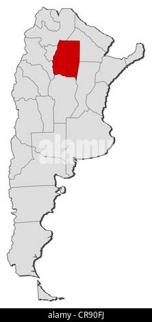 Forma De Santiago Del Estero Provincia Argentina Con Su Capital