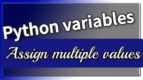 Python Variables Assign Multiple Values Python Programmingshorts Youtube