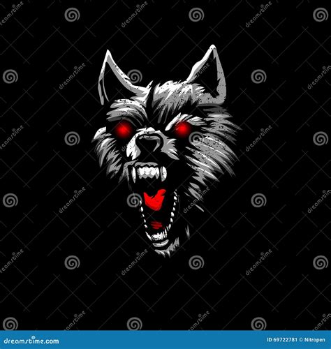 Angry Wolf Head Red Eyes. Stock Vector - Image: 69722781