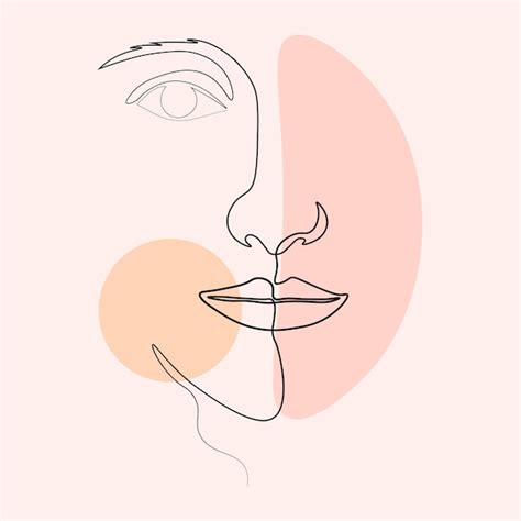 Premium Vector Abstract Hand Drawn Women Face One Line Art