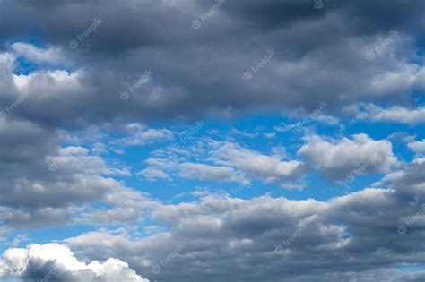 Premium Photo | Blue sunny sky with clouds