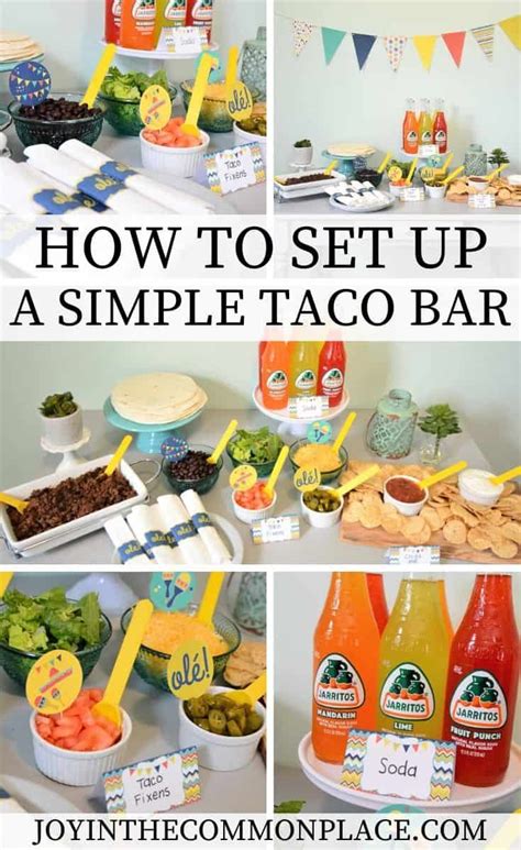 How To Set Up A Simple Taco Bar Fiesta Party Food Taco Bar Party Taco Tuesday Party