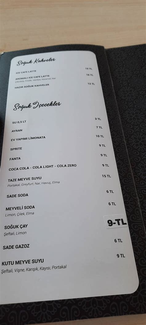 Menu at Altın Mekan, Ankara
