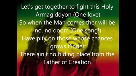 One Love Bob Marley Lyrics Youtube