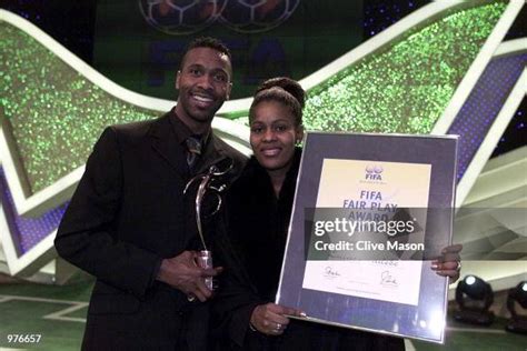 Lucas Radebe Of Leeds And South Africa With His Wife And His Fifa