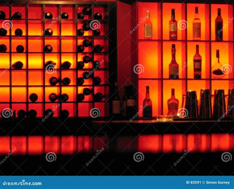 Red Nightclub Bar Glowing Bottles Background Stock Image Image 83591