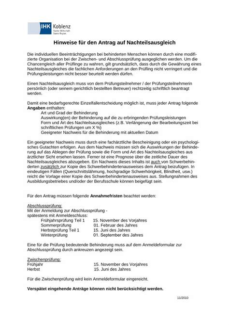 PDF Hinweise für den Antrag auf Nachteilsausgleich Zwischenprüfung