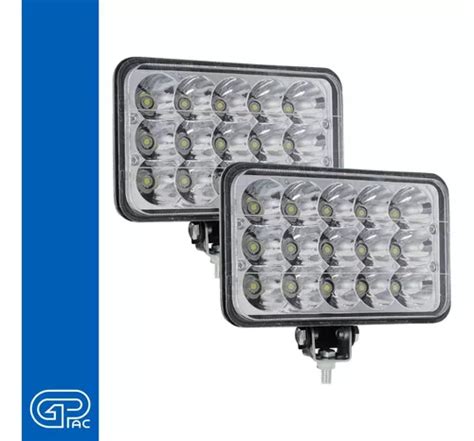 2 Faros 15 Led 4x6 Unidad Cuadrada Rectangular Alta Y Baja MercadoLibre