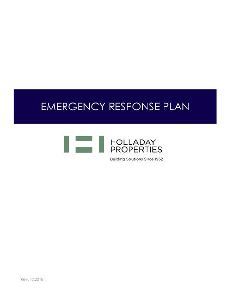 Pdf Emergency Response Plan Complete Fire Response Plan