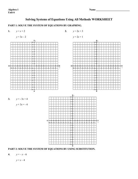 Solving Systems Of Equations By Graphing Worksheets Answers