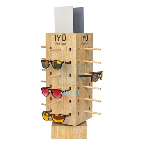 Rotating Eyewear Display Counter Optical Eyewear Wood Display